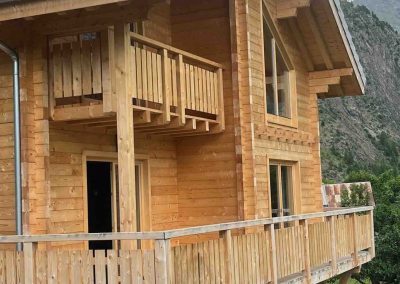 Résultat du chalet après décapage et traitement ignifuge