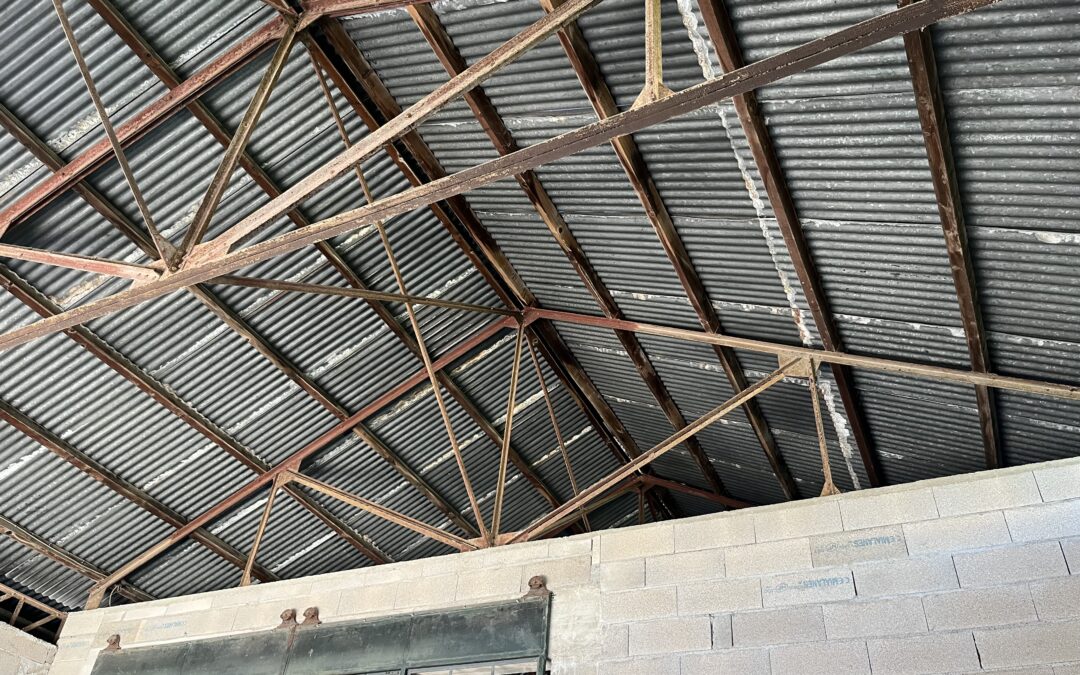 Poutrelle métalliques avant travaux d'aérogommage